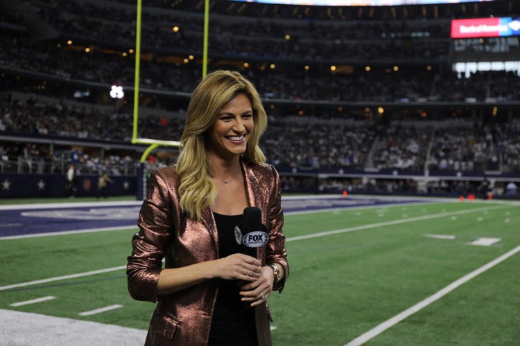 Erin Andrews wears the Giselle suit jacket on-air for Fox Sports