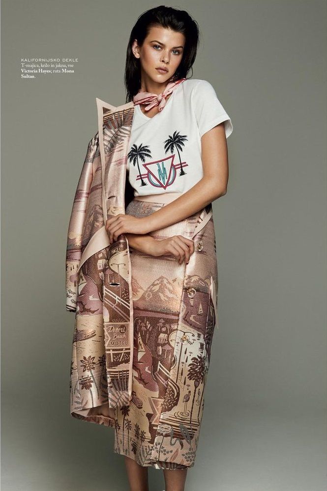 Model Georgia Fowler wears Victoria Hayes for Elle