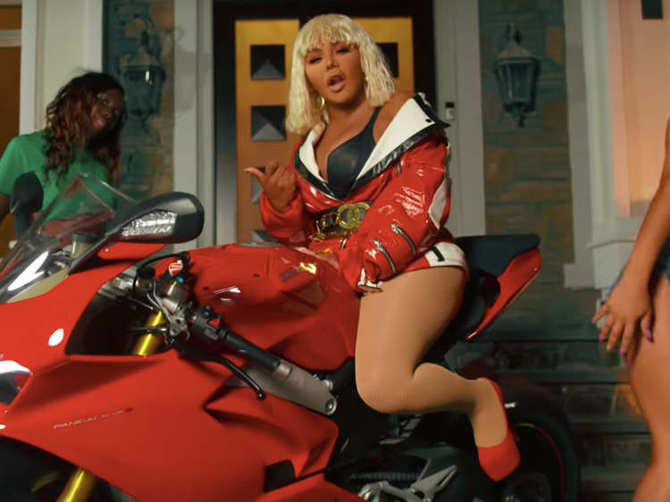 Lil' Kim wears Victoria Hayes FW18 Thriller Moto Jacket in her