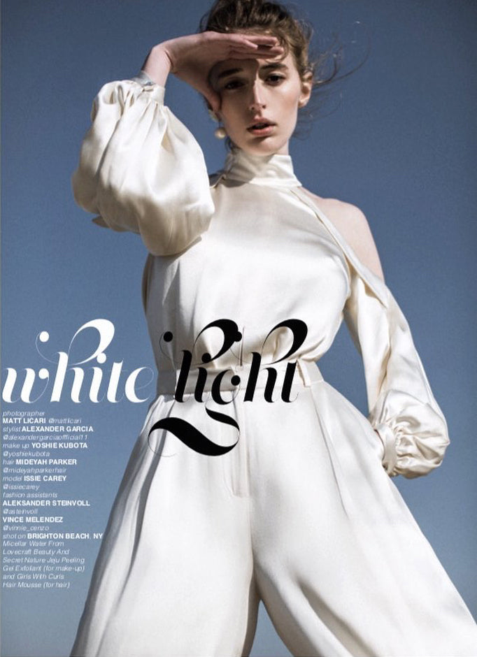 Issie Carey wears the Ivory Ziggy Top and Lounge Pant for Lucys magazine