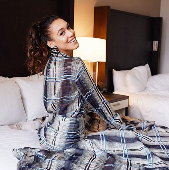 NBC News journalist Simone Boyce wears Victoria Hayes