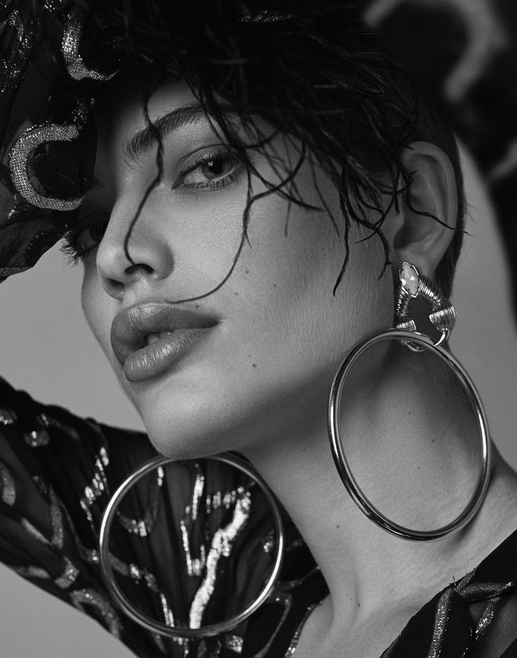 Valentina Sampaio wears Victoria Hayes