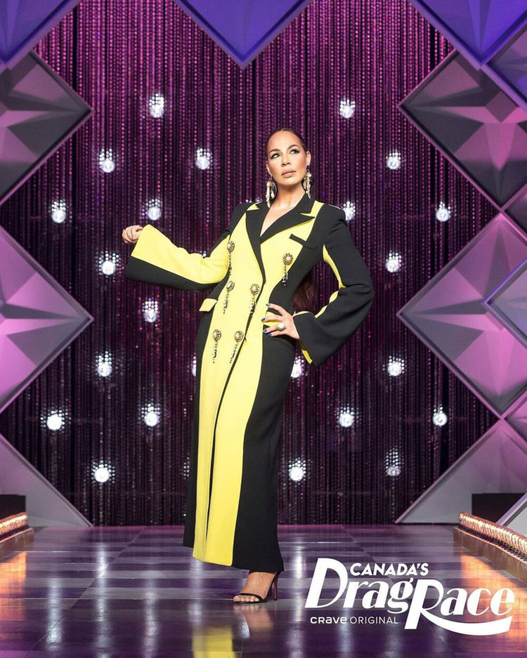 Amanda Brugel wears VH while cohosting Canada’s Drag Race
