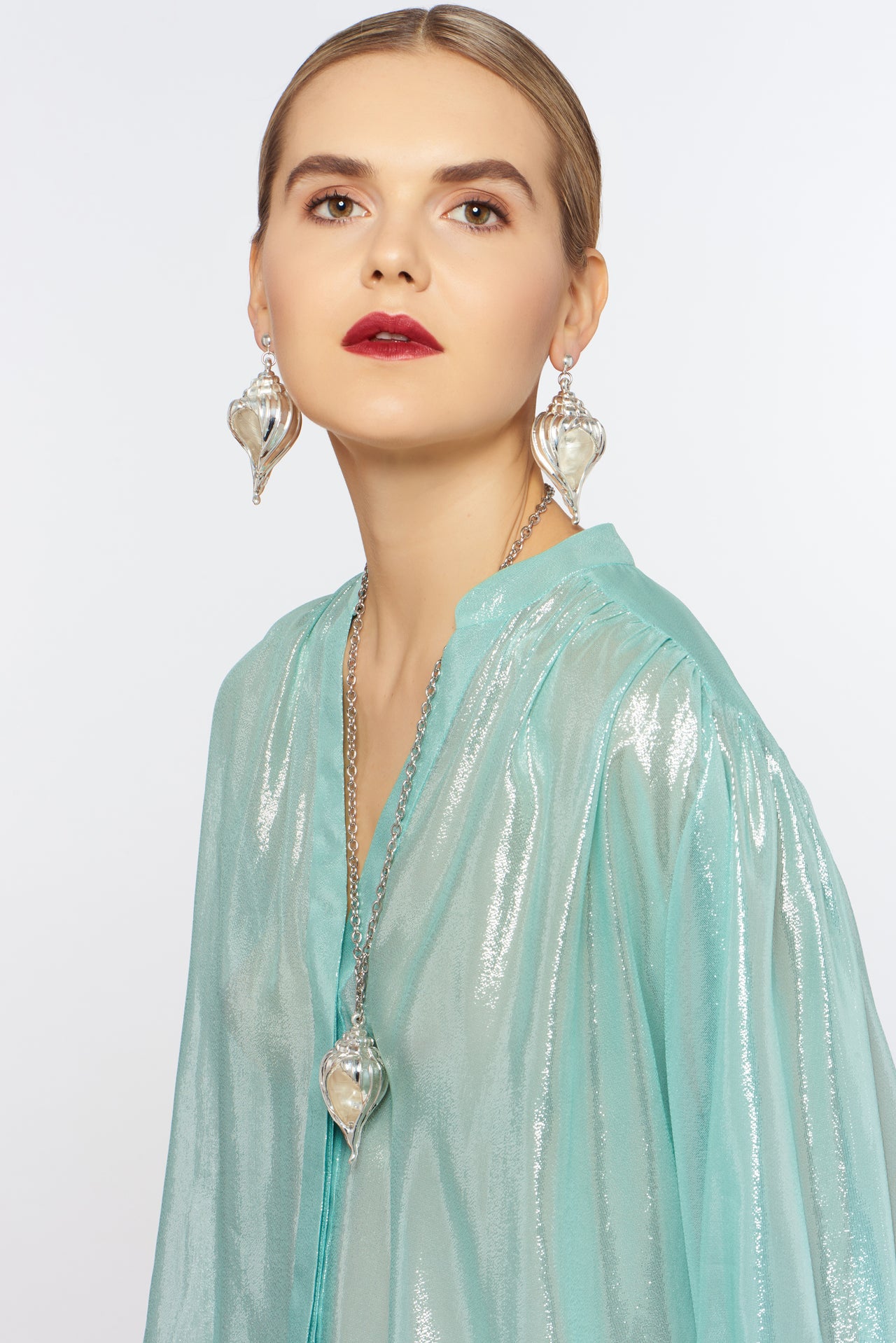 seashell necklace-Jewelry-Victoria Hayes-one size-silver-Victoria Hayes