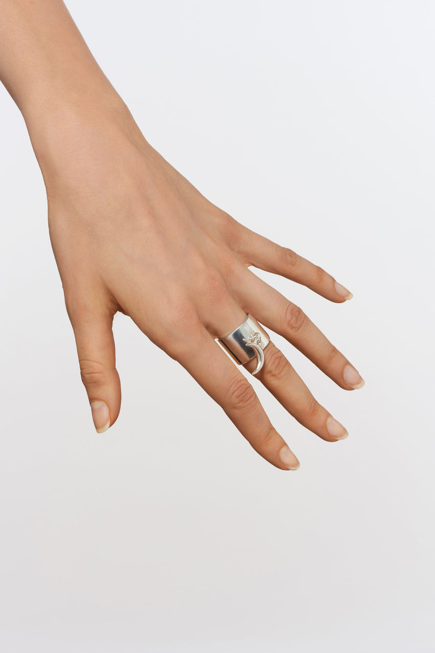 crescent moon ring-Jewelry-Victoria Hayes-7-Silver-Victoria Hayes