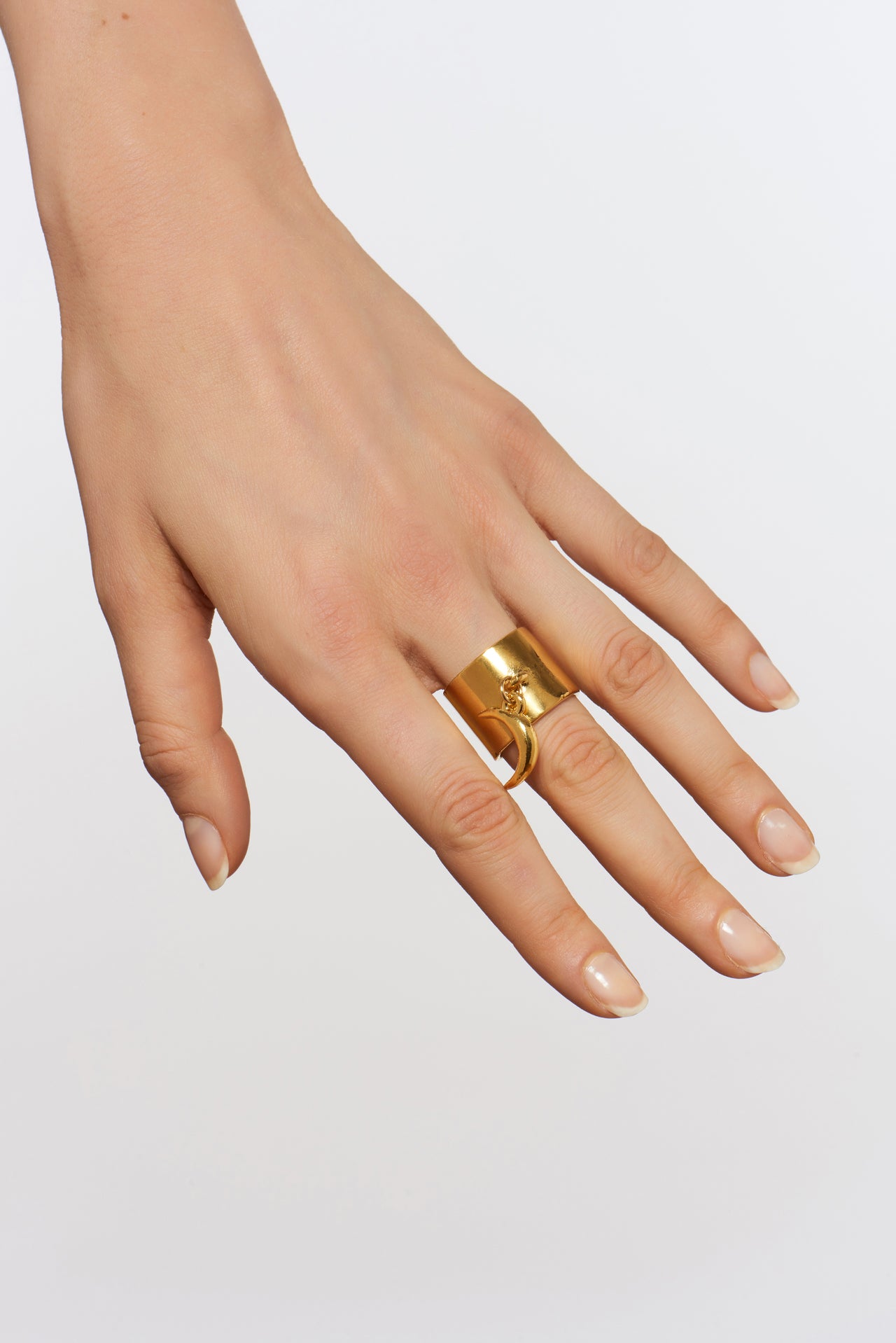 crescent moon ring-Jewelry-Victoria Hayes-7-Gold-Victoria Hayes