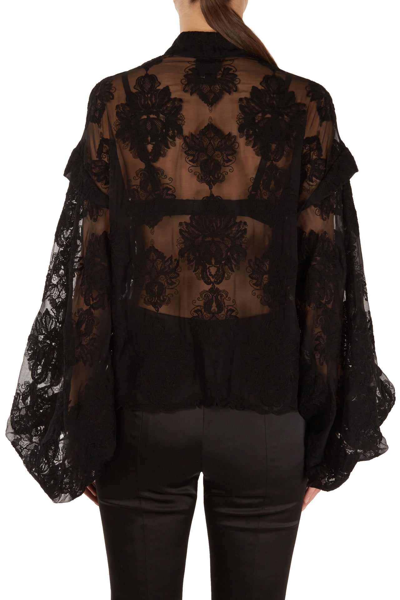 Zip Front Lace Blouse