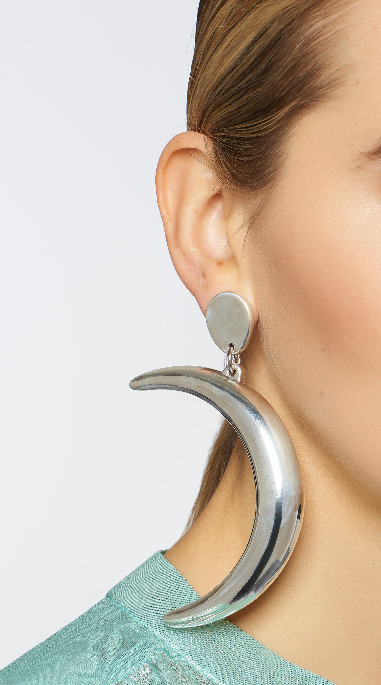 crescent moon earrings-Jewelry-Victoria Hayes-one size-Silver-Victoria Hayes