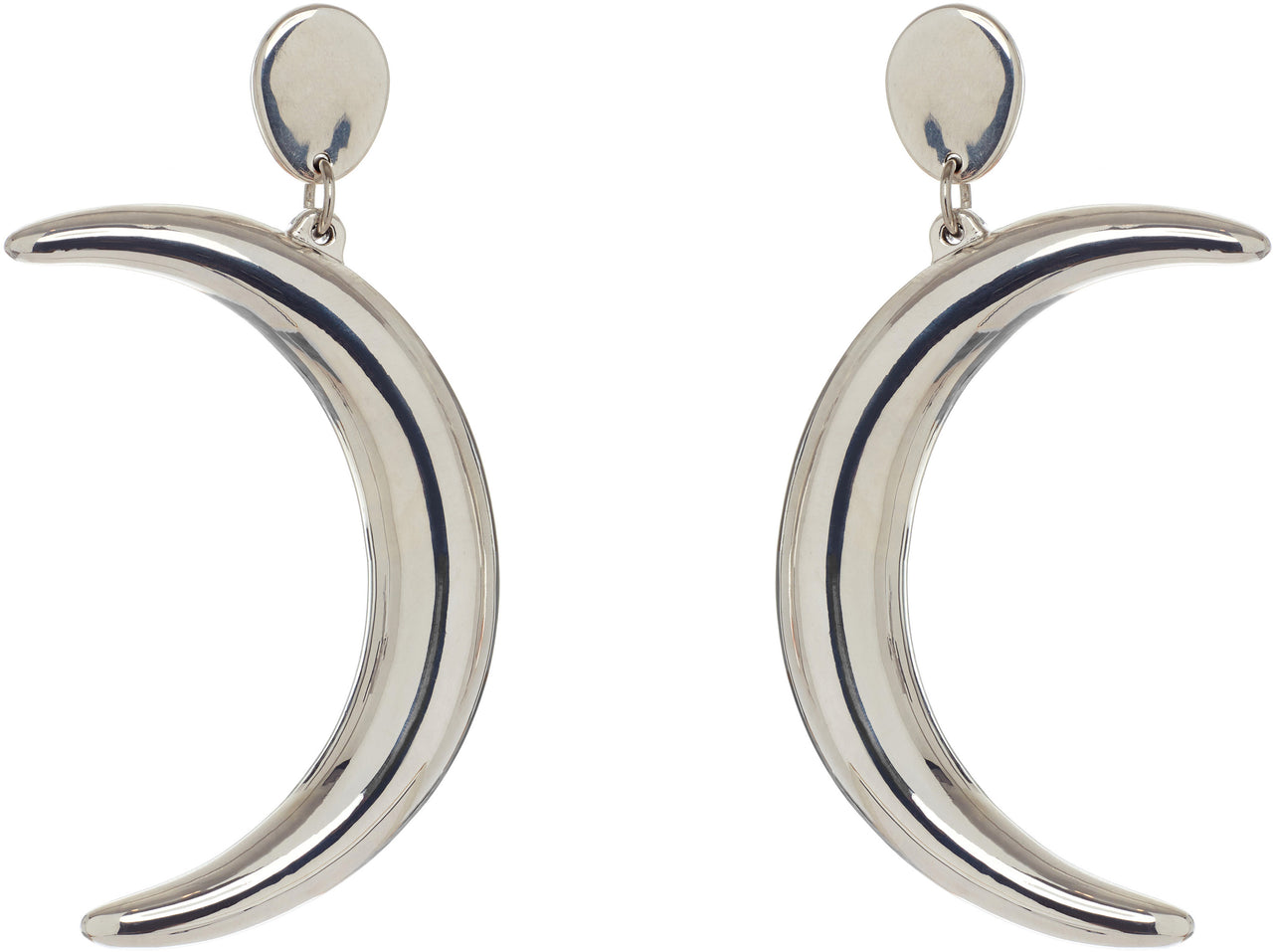 crescent moon earrings-Jewelry-Victoria Hayes-one size-Silver-Victoria Hayes