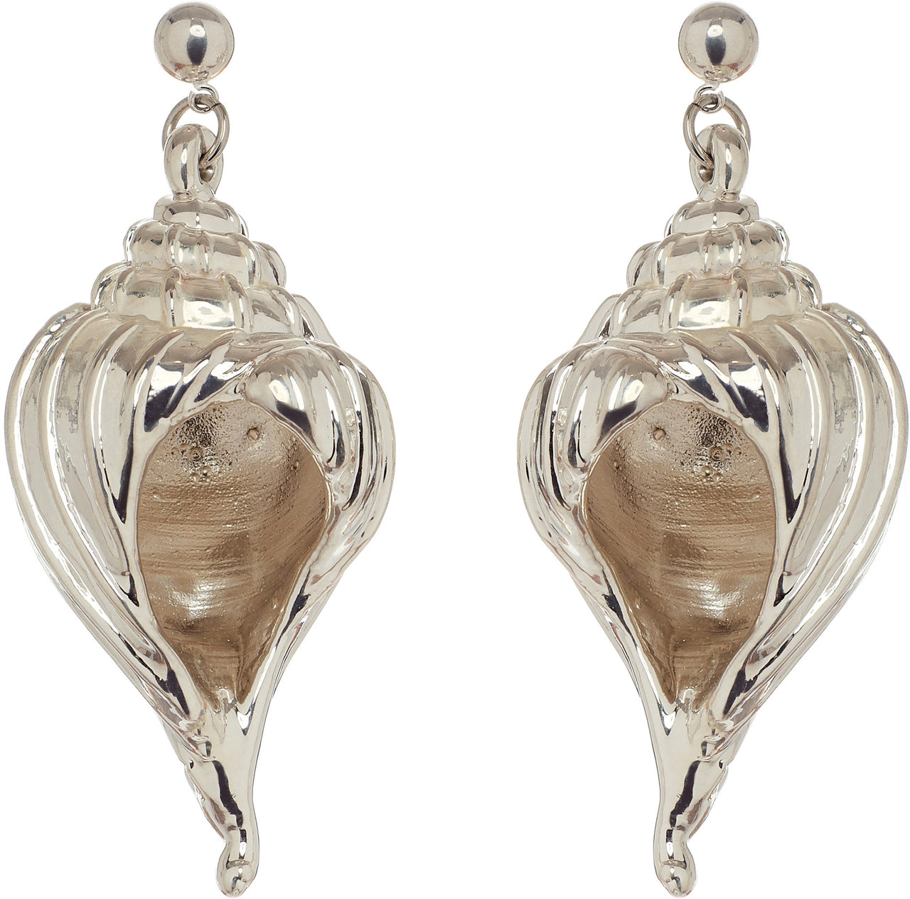 seashell earrings-Jewelry-Victoria Hayes-one size-Silver-Victoria Hayes